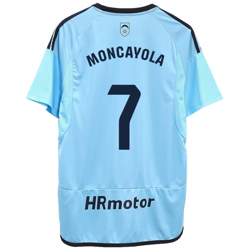 Criança Camisola Jon Moncayola #7 Azul Alternativa 2023/24 Camisa