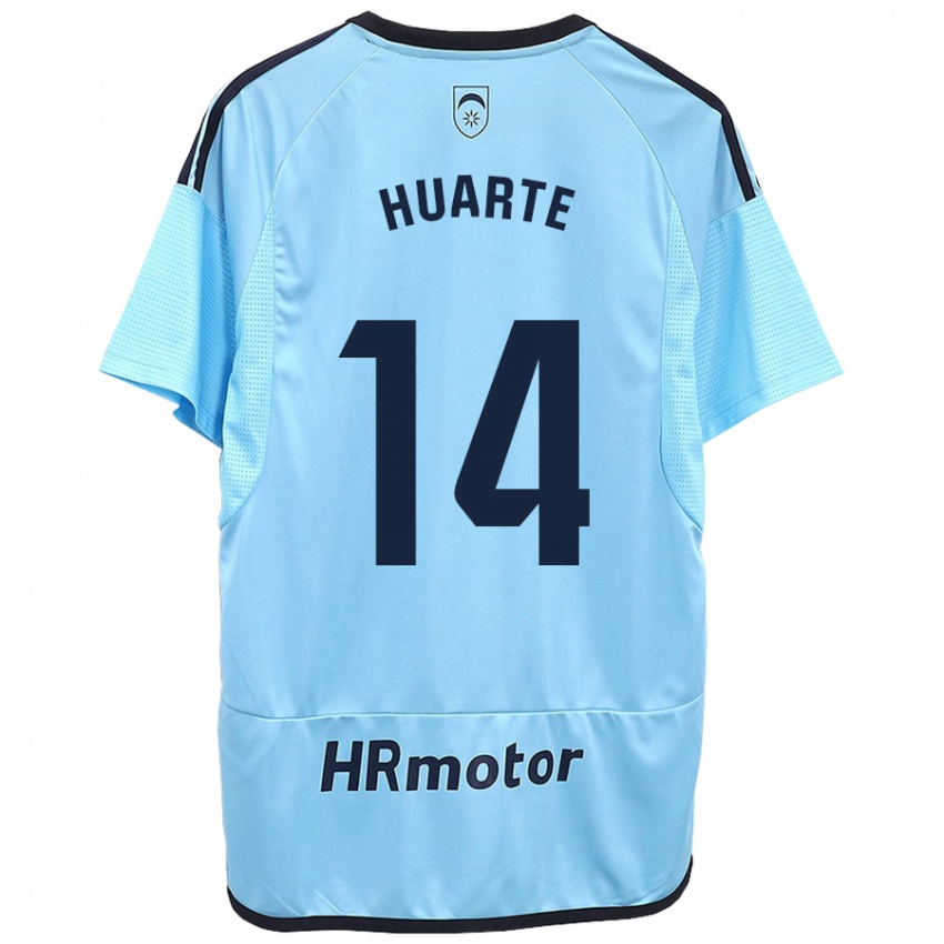 Criança Camisola Xabi Huarte #14 Azul Alternativa 2023/24 Camisa