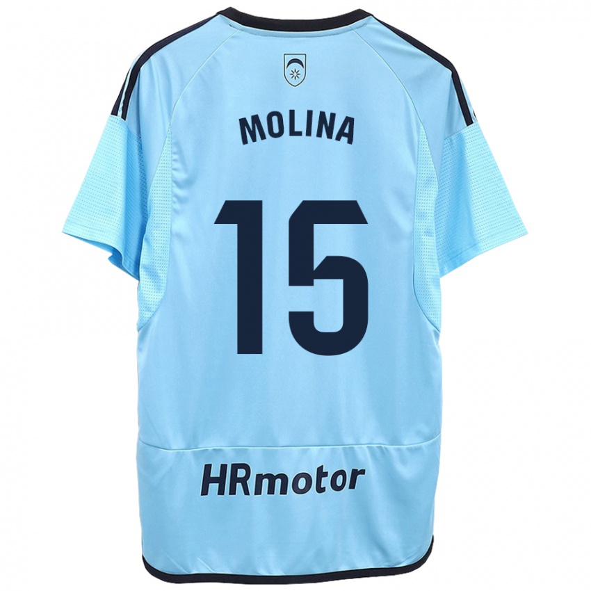 Criança Camisola Guillem Molina #15 Azul Alternativa 2023/24 Camisa