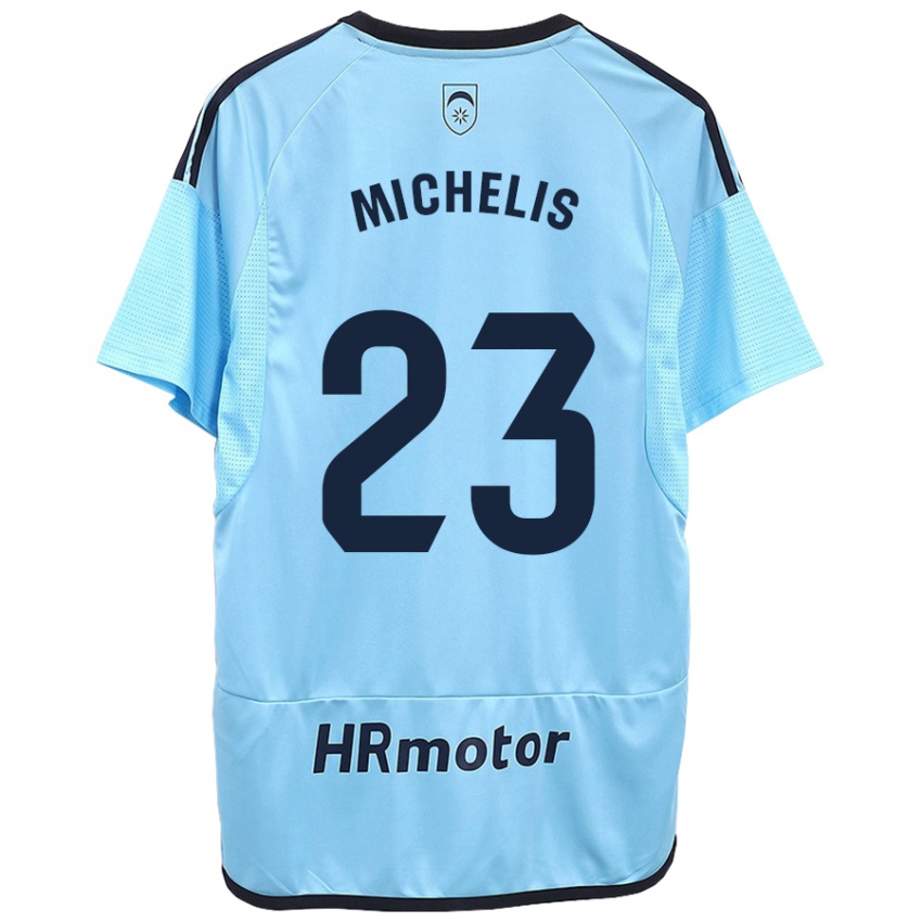 Criança Camisola Nikolaos Michelis #23 Azul Alternativa 2023/24 Camisa