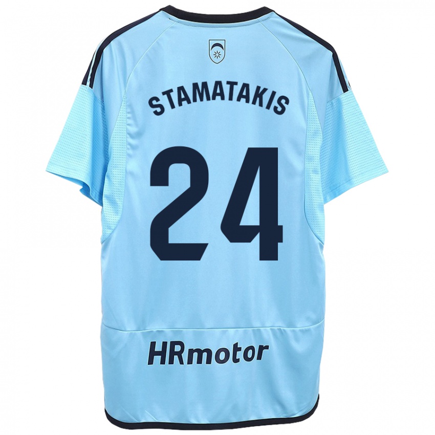 Criança Camisola Dimitrios Stamatakis #24 Azul Alternativa 2023/24 Camisa