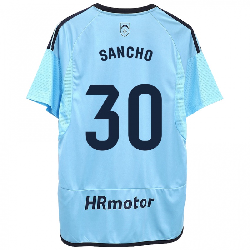 Criança Camisola Dani Sancho #30 Azul Alternativa 2023/24 Camisa