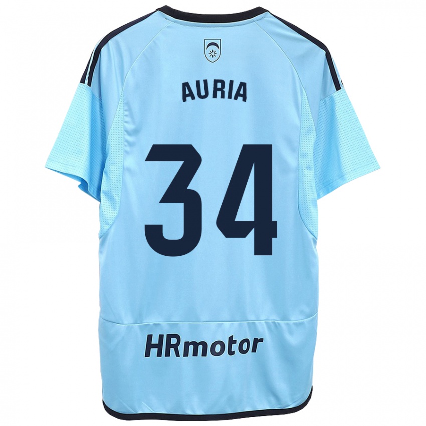 Criança Camisola Miguel Auria #34 Azul Alternativa 2023/24 Camisa