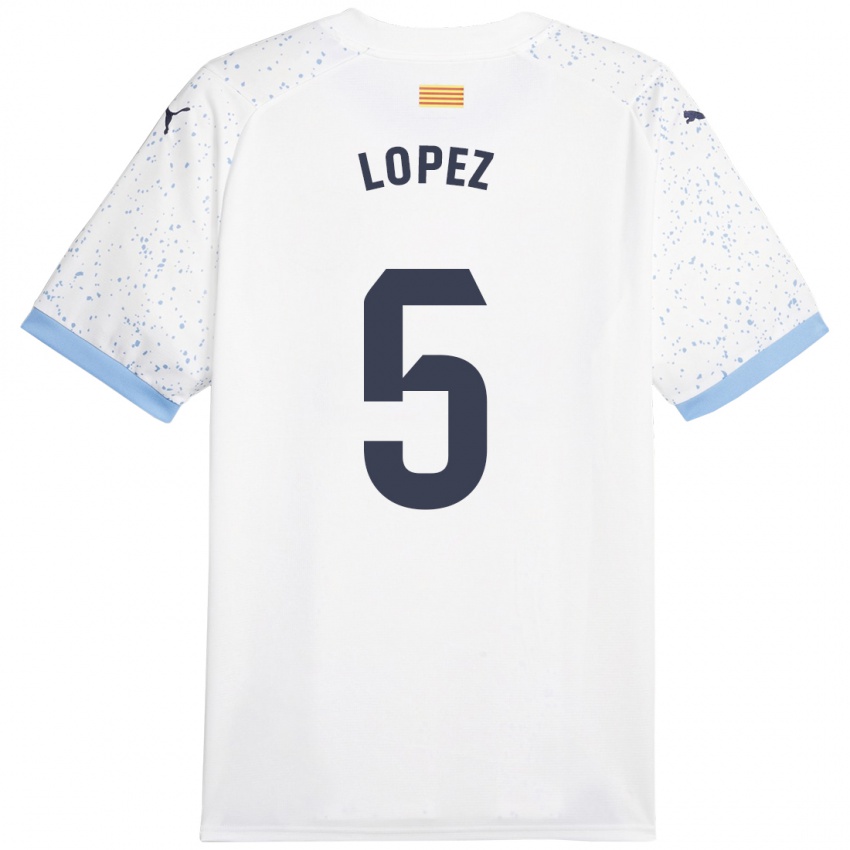 Criança Camisola David López #5 Branco Alternativa 2023/24 Camisa