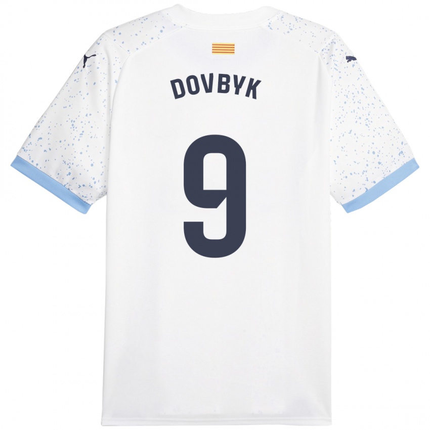 Criança Camisola Artem Dovbyk #9 Branco Alternativa 2023/24 Camisa