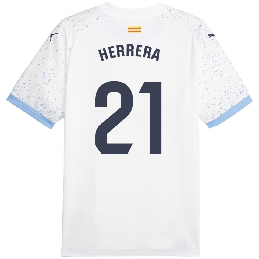 Criança Camisola Yangel Herrera #21 Branco Alternativa 2023/24 Camisa