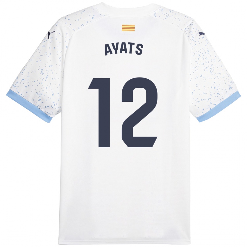 Criança Camisola Mònica Ayats #12 Branco Alternativa 2023/24 Camisa