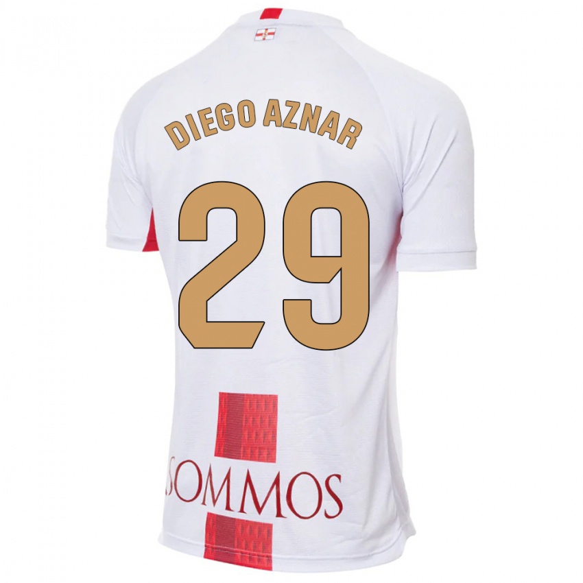 Criança Camisola Diego Aznar #29 Branco Alternativa 2023/24 Camisa