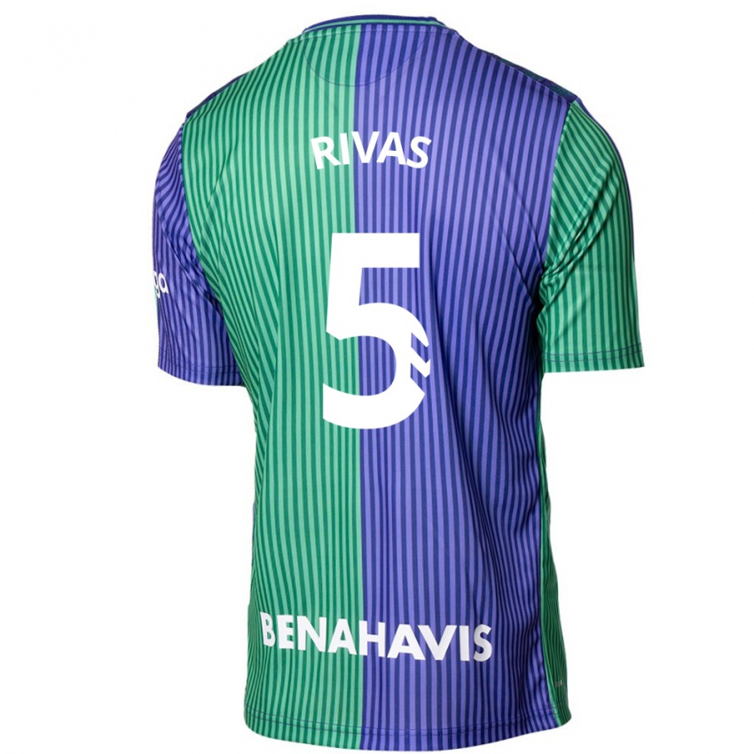 Criança Camisola Juande Rivas #5 Azul Esverdeado Alternativa 2023/24 Camisa