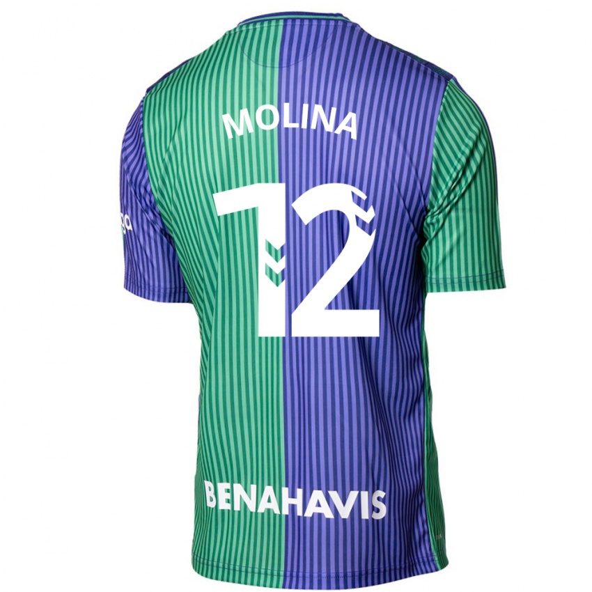 Criança Camisola Manu Molina #12 Azul Esverdeado Alternativa 2023/24 Camisa