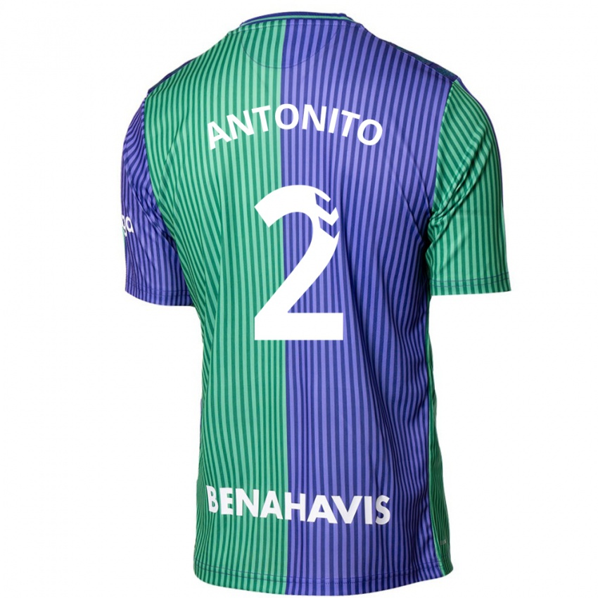 Criança Camisola Antoñito #2 Azul Esverdeado Alternativa 2023/24 Camisa