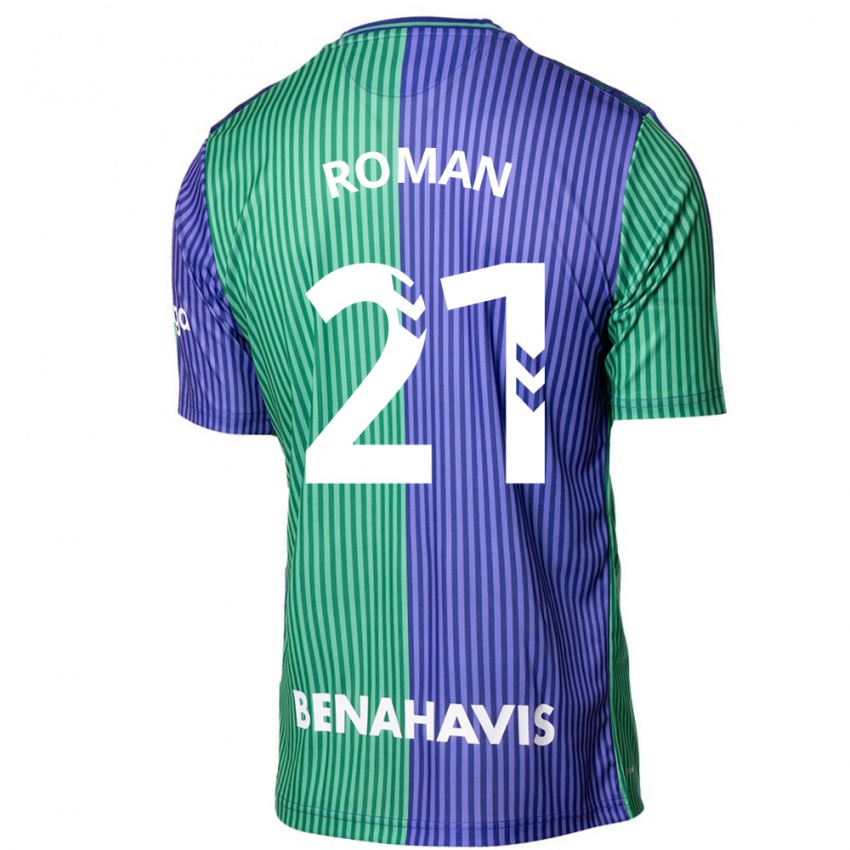 Criança Camisola Samu Román #21 Azul Esverdeado Alternativa 2023/24 Camisa