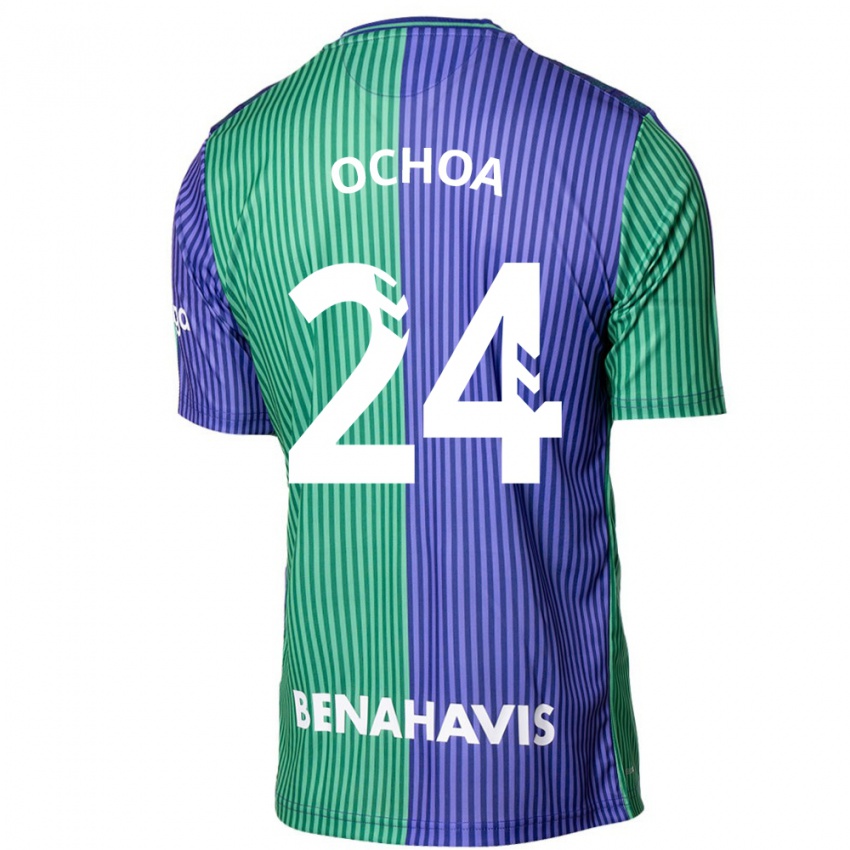 Criança Camisola Aarón Ochoa #24 Azul Esverdeado Alternativa 2023/24 Camisa