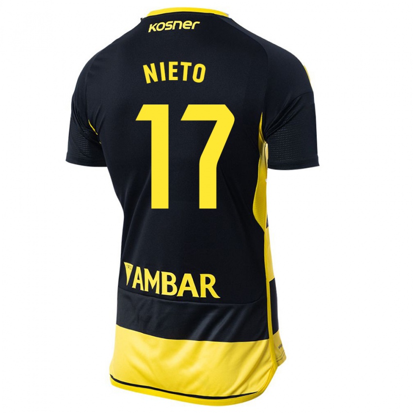 Criança Camisola Carlos Nieto #17 Preto Amarelo Alternativa 2023/24 Camisa