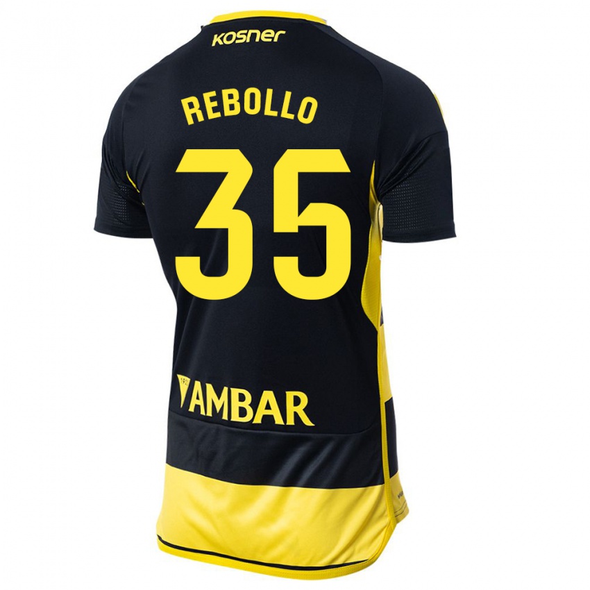 Criança Camisola Dani Rebollo #35 Preto Amarelo Alternativa 2023/24 Camisa