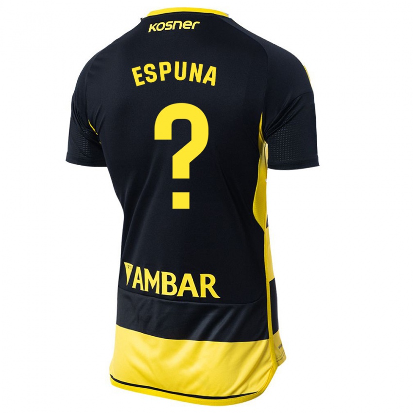 Criança Camisola Nico Espuña #0 Preto Amarelo Alternativa 2023/24 Camisa