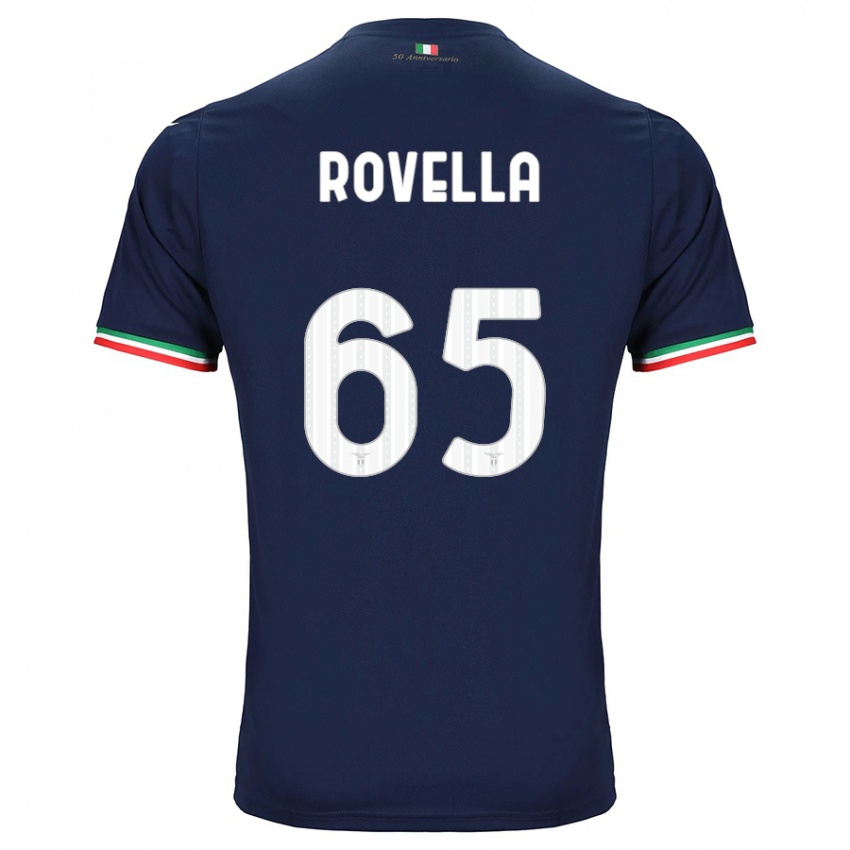 Criança Camisola Nicolo Rovella #65 Marinha Alternativa 2023/24 Camisa