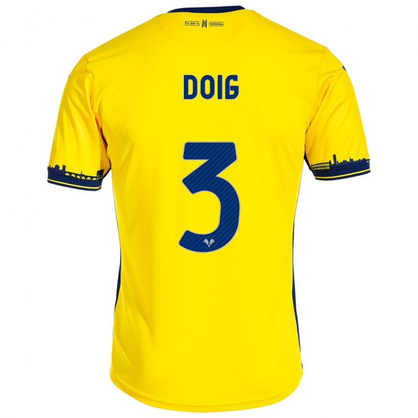 Criança Camisola Josh Doig #3 Amarelo Alternativa 2023/24 Camisa