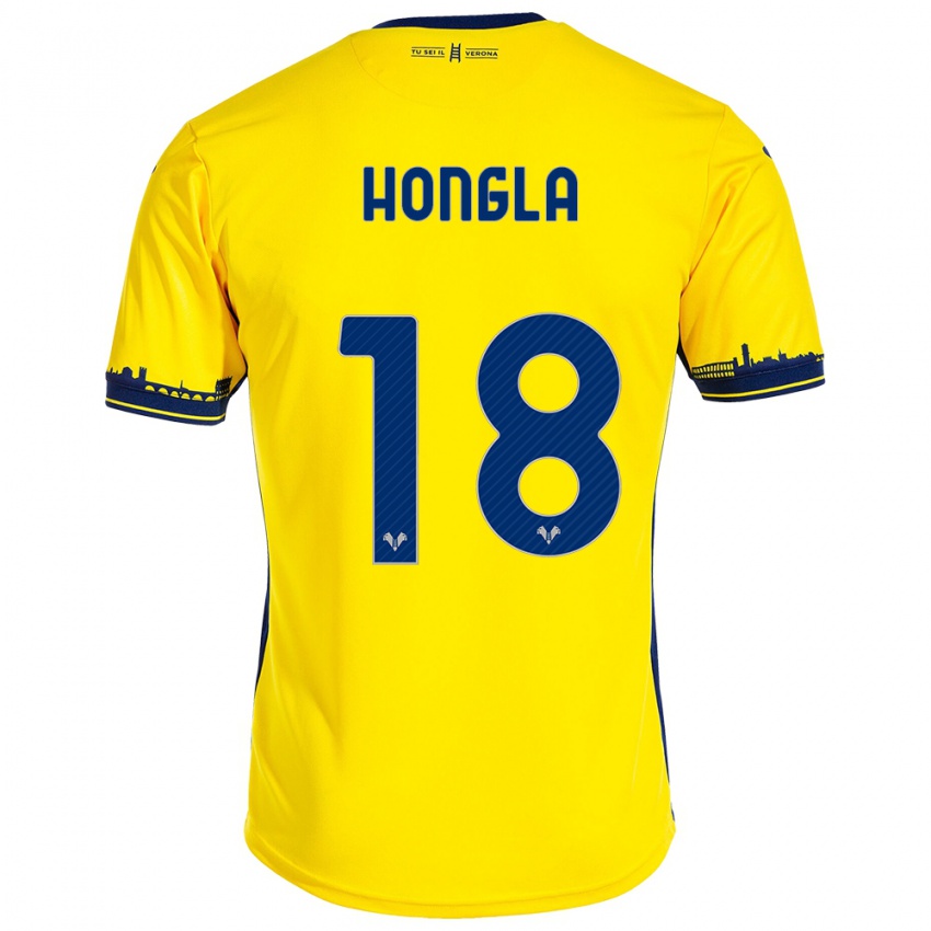 Criança Camisola Martin Hongla #18 Amarelo Alternativa 2023/24 Camisa