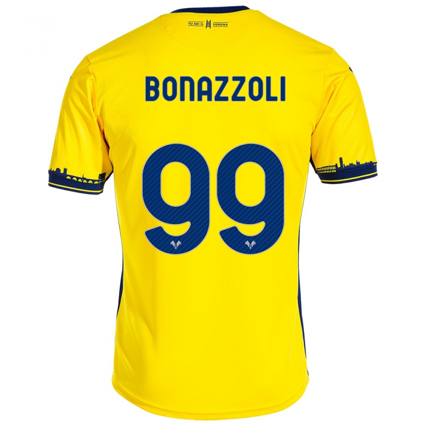 Criança Camisola Federico Bonazzoli #99 Amarelo Alternativa 2023/24 Camisa