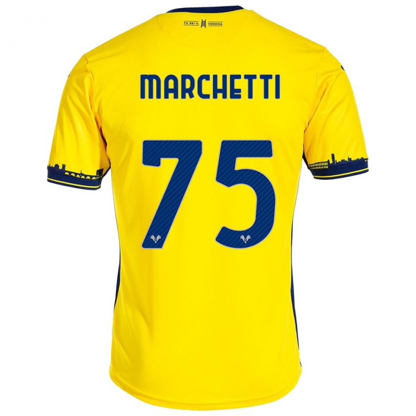 Criança Camisola Nicolò Marchetti #75 Amarelo Alternativa 2023/24 Camisa