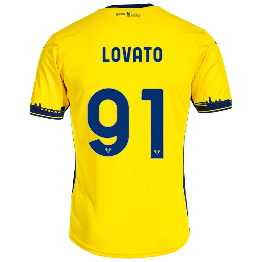 Criança Camisola Enrico Lovato #91 Amarelo Alternativa 2023/24 Camisa