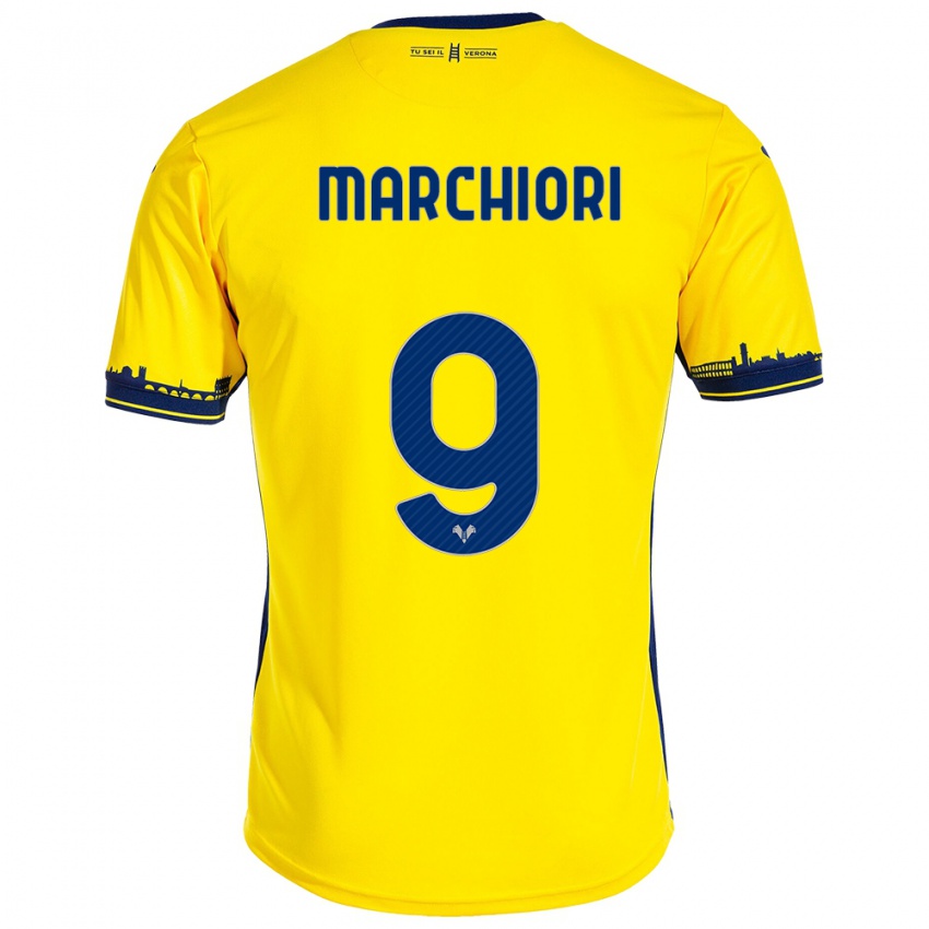 Criança Camisola Giorgia Marchiori #9 Amarelo Alternativa 2023/24 Camisa