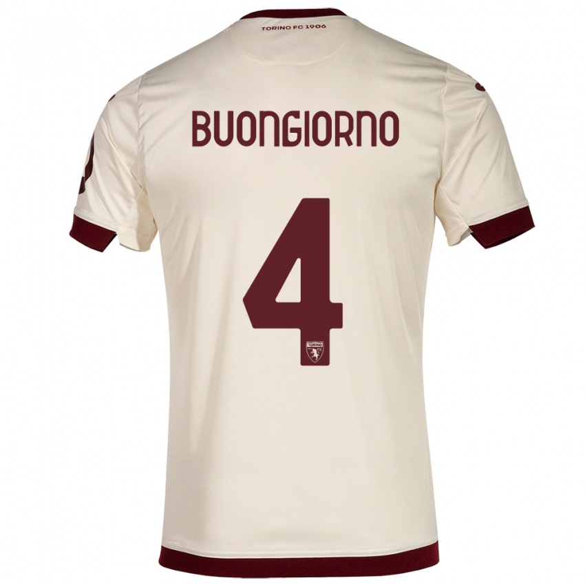 Criança Camisola Alessandro Buongiorno #4 Champanhe Alternativa 2023/24 Camisa