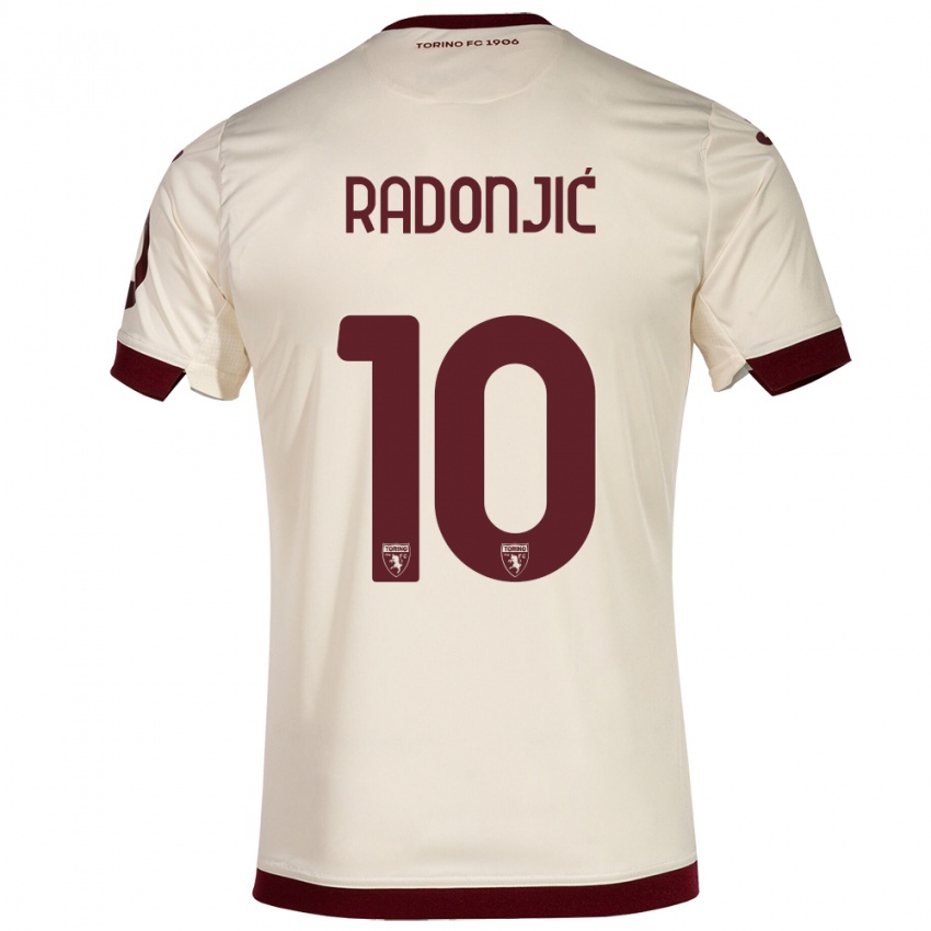 Criança Camisola Nemanja Radonjic #10 Champanhe Alternativa 2023/24 Camisa