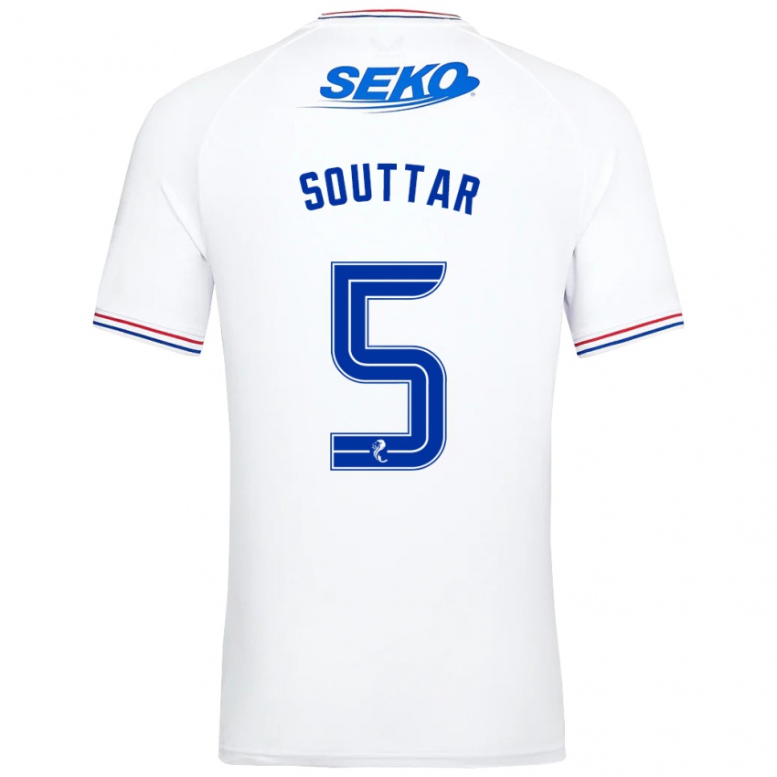 Criança Camisola John Souttar #5 Branco Alternativa 2023/24 Camisa