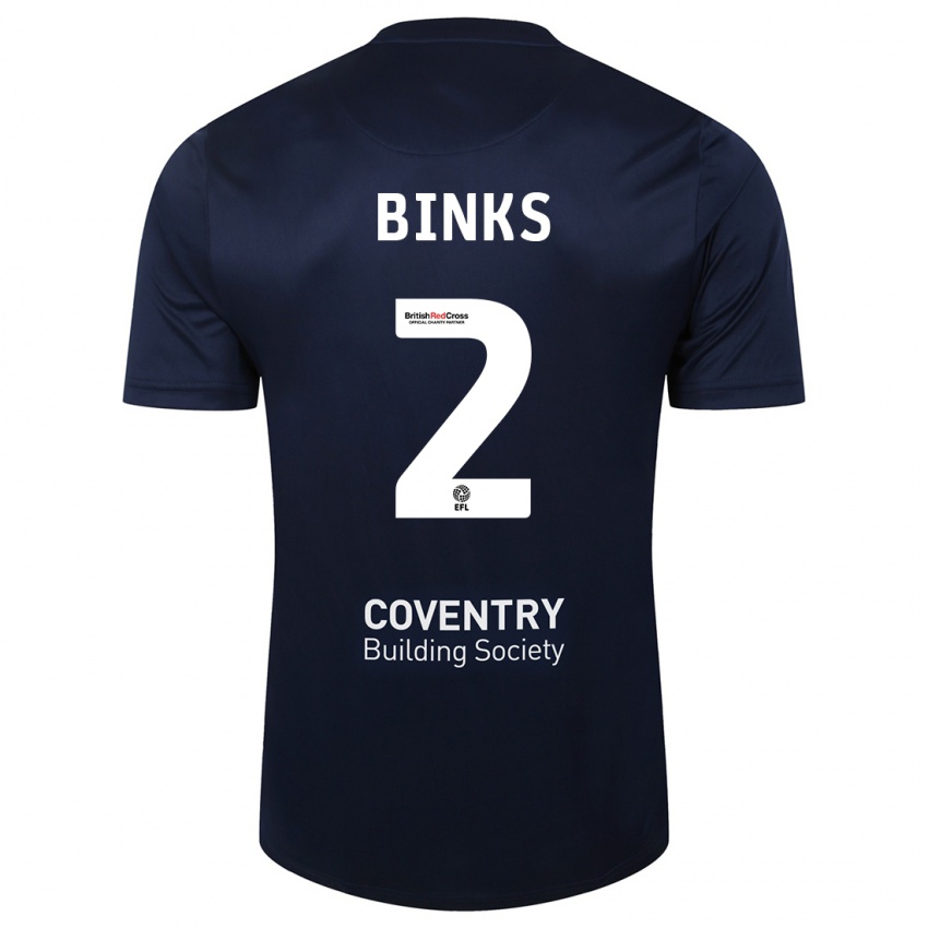 Criança Camisola Luis Binks #2 Marinha Vermelha Alternativa 2023/24 Camisa