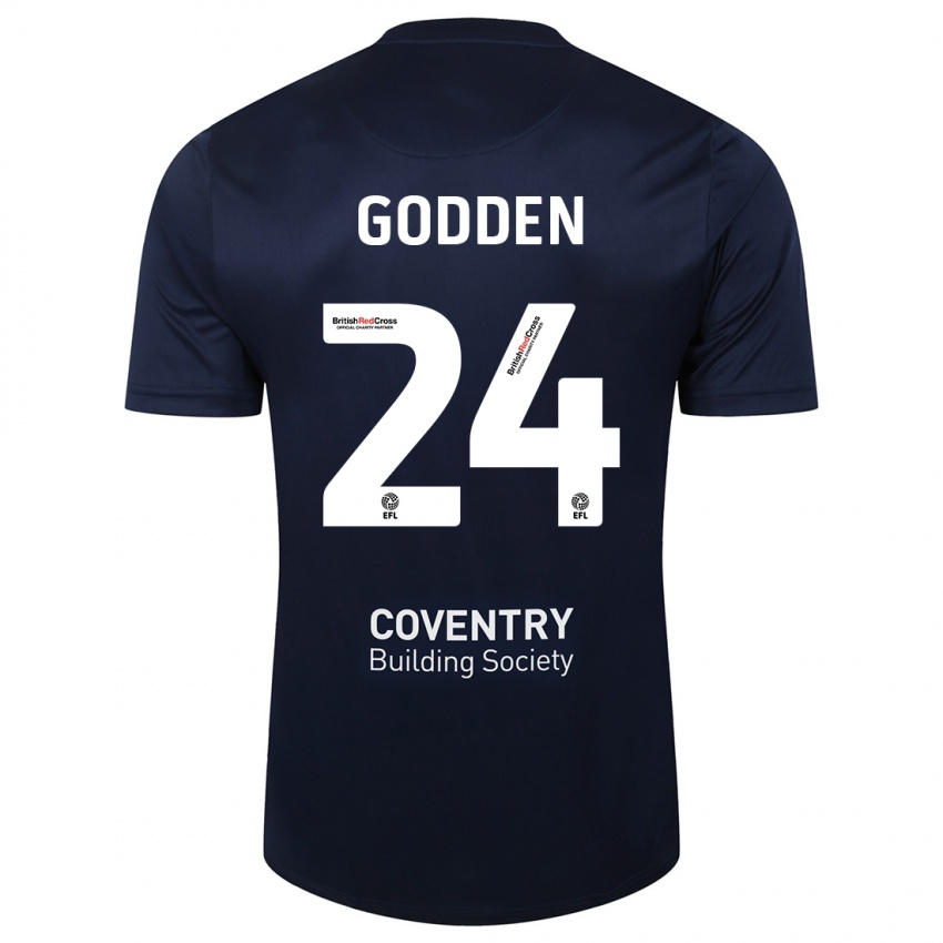 Criança Camisola Matt Godden #24 Marinha Vermelha Alternativa 2023/24 Camisa