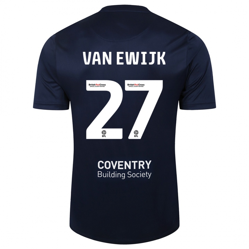 Criança Camisola Milan Van Ewijk #27 Marinha Vermelha Alternativa 2023/24 Camisa