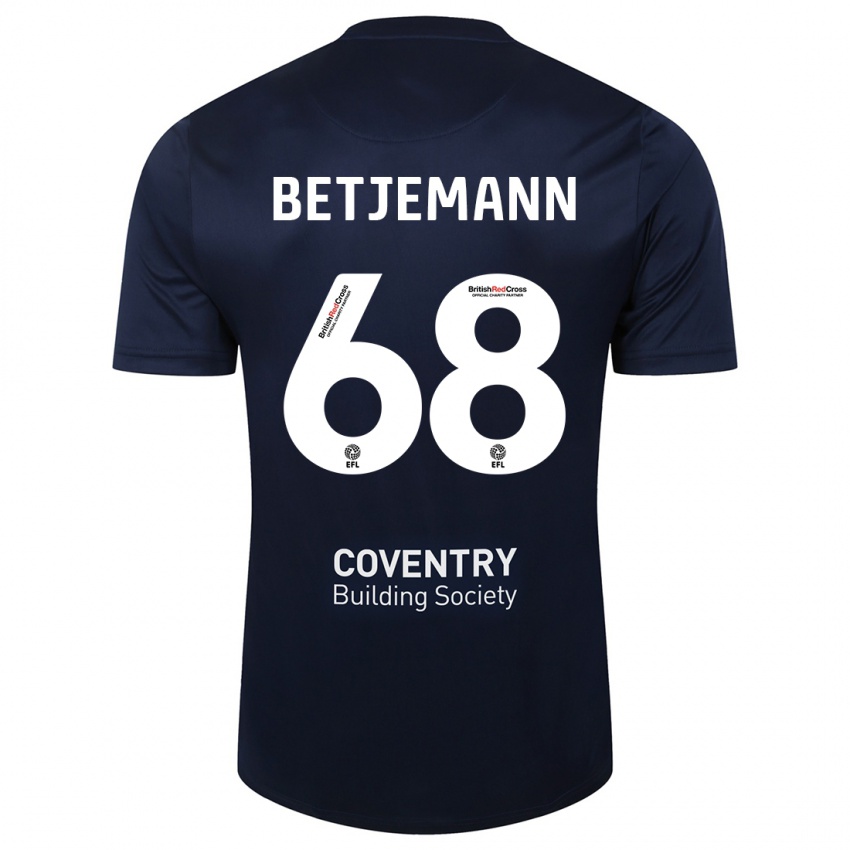 Criança Camisola Elliot Betjemann #68 Marinha Vermelha Alternativa 2023/24 Camisa