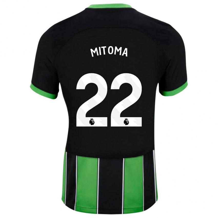 Criança Camisola Kaoru Mitoma #22 Preto Verde Alternativa 2023/24 Camisa