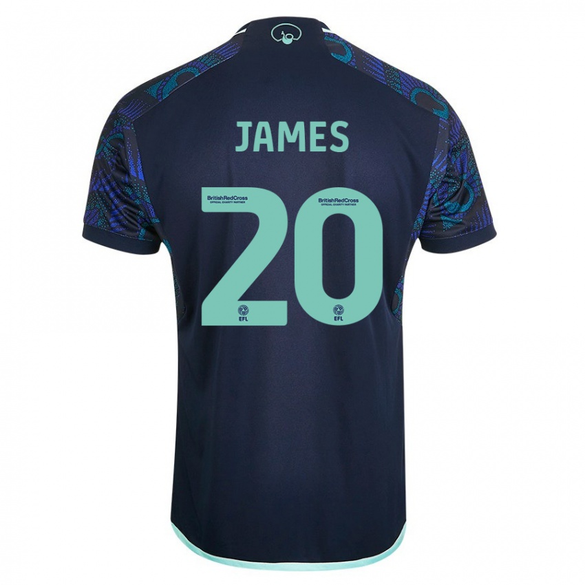 Criança Camisola Daniel James #20 Azul Alternativa 2023/24 Camisa
