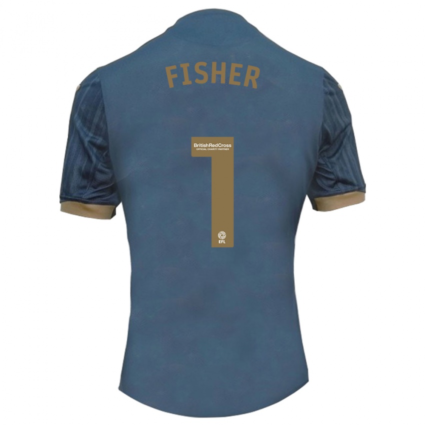 Criança Camisola Andy Fisher #1 Azul-Petróleo Escuro Alternativa 2023/24 Camisa