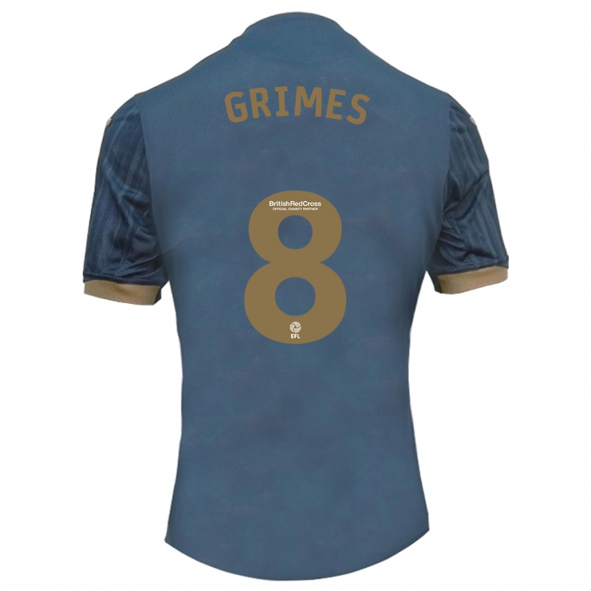 Criança Camisola Matt Grimes #8 Azul-Petróleo Escuro Alternativa 2023/24 Camisa