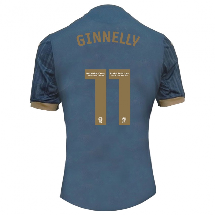 Criança Camisola Josh Ginnelly #11 Azul-Petróleo Escuro Alternativa 2023/24 Camisa