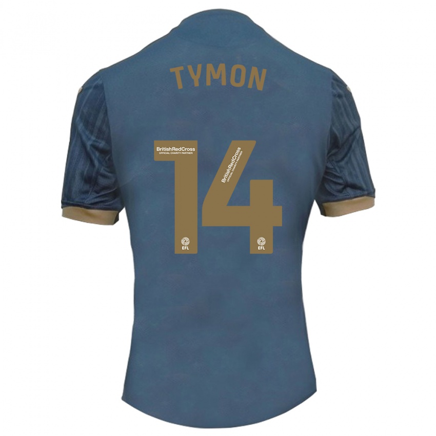 Criança Camisola Josh Tymon #14 Azul-Petróleo Escuro Alternativa 2023/24 Camisa