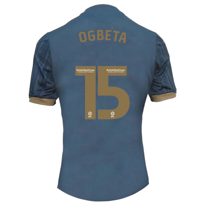 Criança Camisola Nathanael Ogbeta #15 Azul-Petróleo Escuro Alternativa 2023/24 Camisa