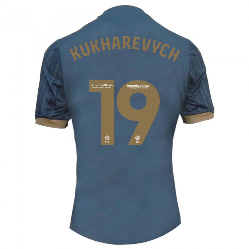 Criança Camisola Mykola Kukharevych #19 Azul-Petróleo Escuro Alternativa 2023/24 Camisa