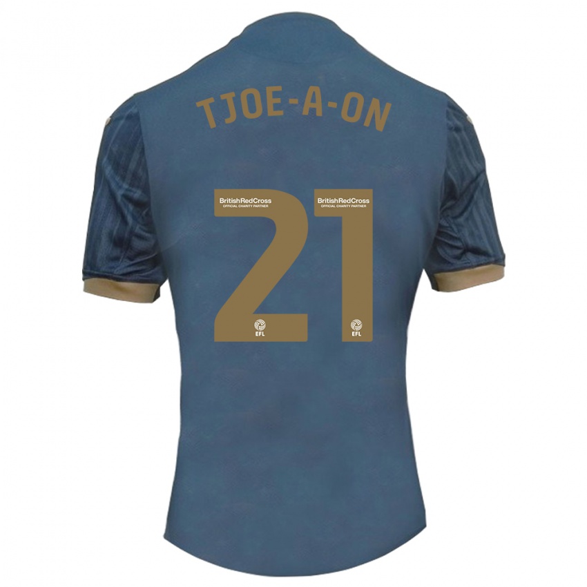 Criança Camisola Nathan Tjoe-A-On #21 Azul-Petróleo Escuro Alternativa 2023/24 Camisa