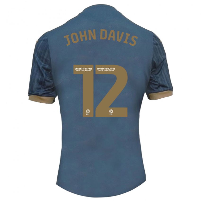 Criança Camisola Stacey John-Davis #12 Azul-Petróleo Escuro Alternativa 2023/24 Camisa