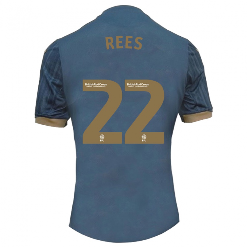 Criança Camisola Nia Rees #22 Azul-Petróleo Escuro Alternativa 2023/24 Camisa