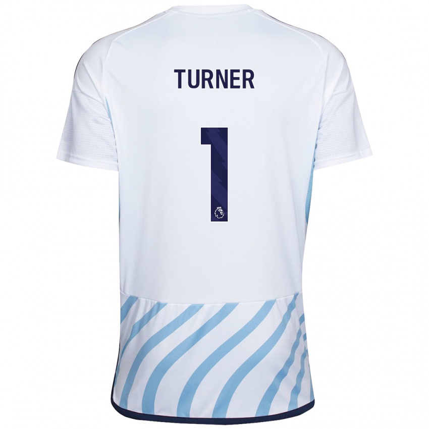 Criança Camisola Matt Turner #1 Branco Azul Alternativa 2023/24 Camisa