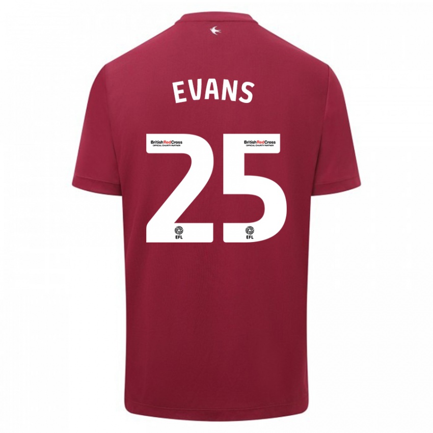 Criança Camisola Kieron Evans #25 Vermelho Alternativa 2023/24 Camisa