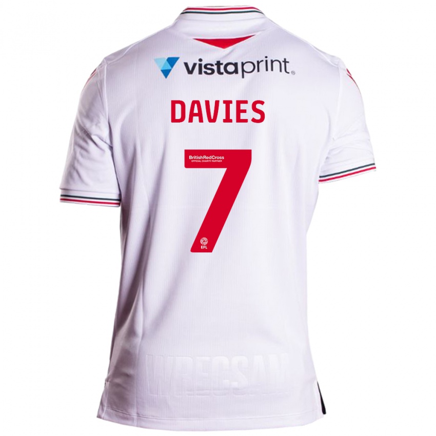 Criança Camisola Jordan Davies #7 Branco Alternativa 2023/24 Camisa