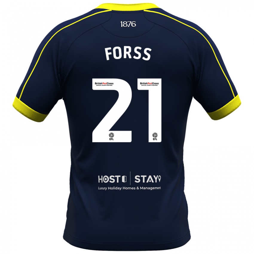 Criança Camisola Marcus Forss #21 Marinha Alternativa 2023/24 Camisa