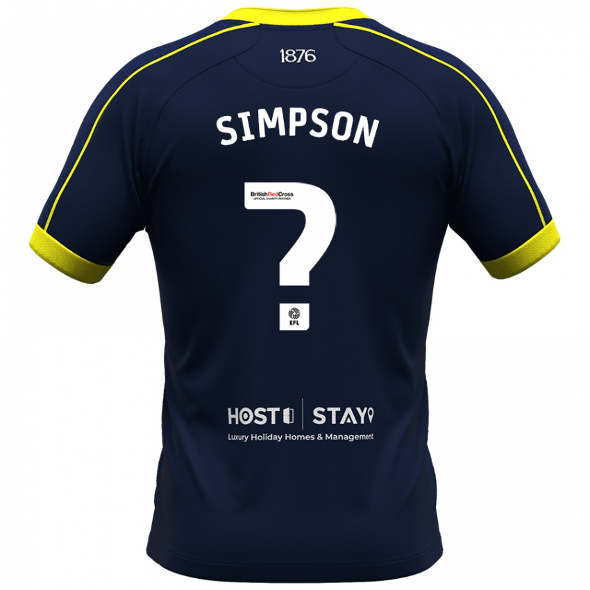 Criança Camisola Nathan Simpson #0 Marinha Alternativa 2023/24 Camisa